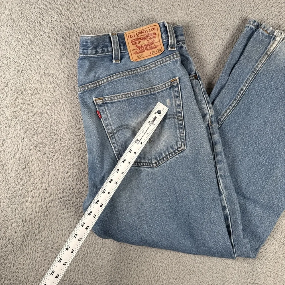 Levis 505 Jeans Mens 38x30 Regular‎ Straight VTG y2k Paint Distress